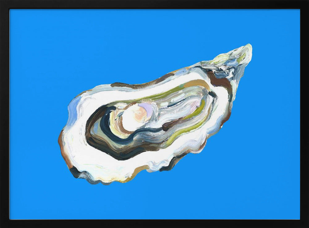 Oyster By the Sea Blue Poster