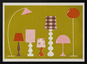 Mid Century Modern Lamps Poster