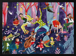 Circus performers and children in the forest Poster