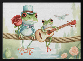 Frogs on a rope Poster