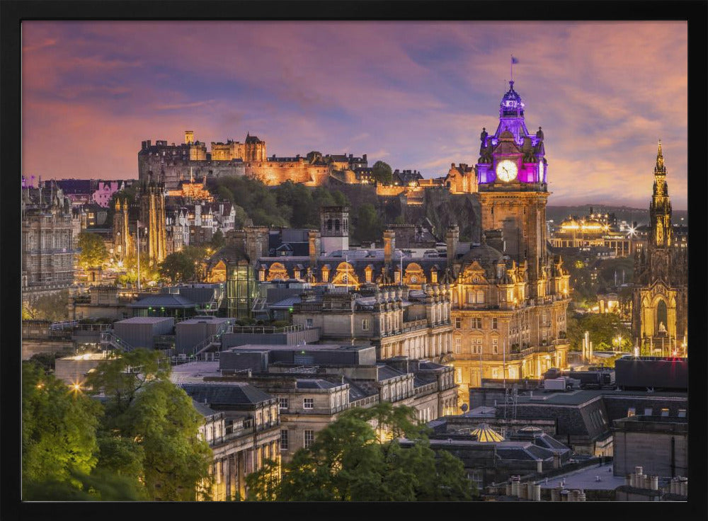 Fantastic sunset in Edinburgh Poster