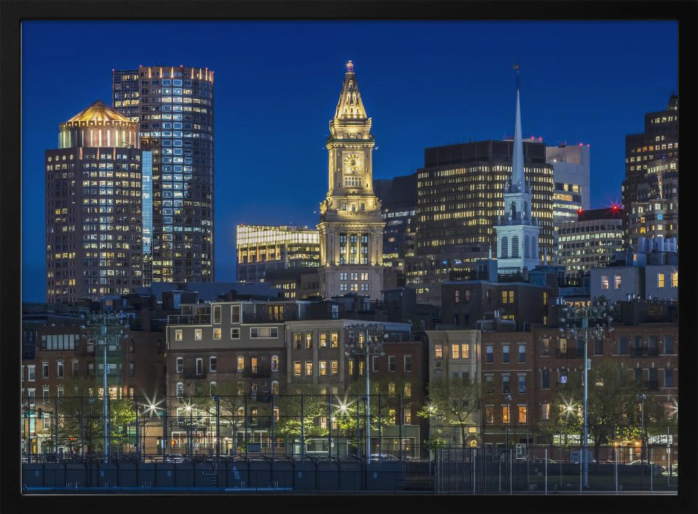 BOSTON Evening Skyline of North End &amp; Financial District Poster