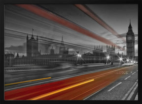 LONDON Westminster Bridge Traffic Poster