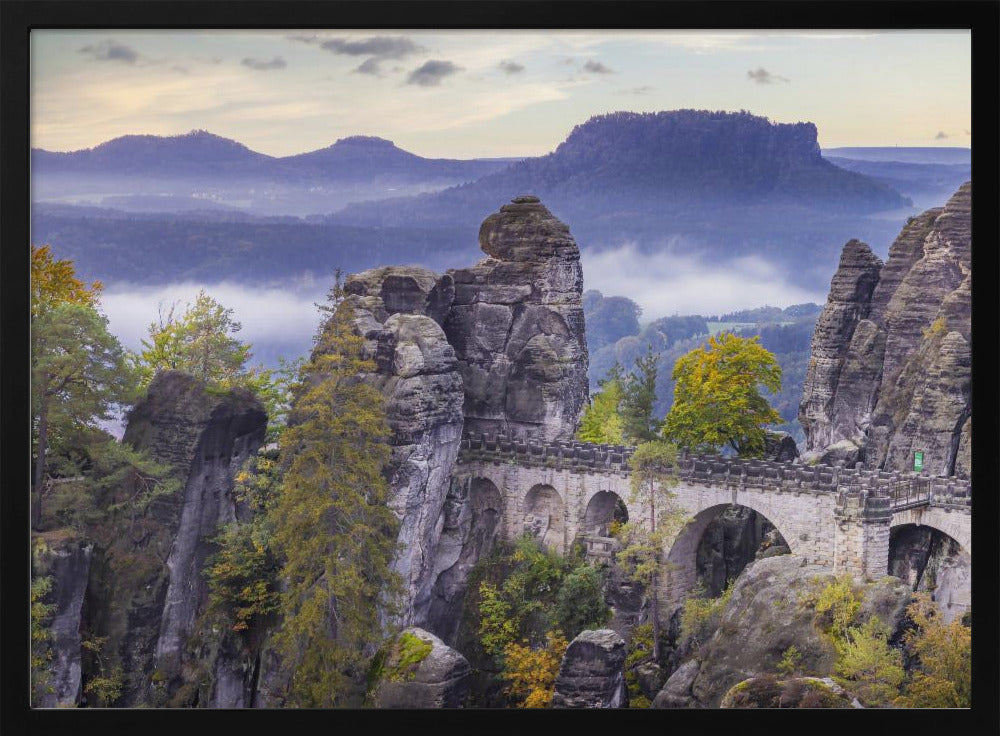 Saxon Switzerland National Park - view to Bastei Bridge Poster