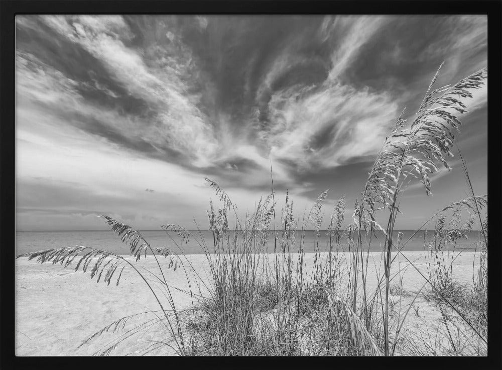 Heavenly calmness on the beach - monochrome Poster