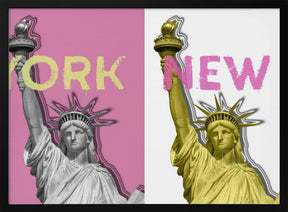 POP ART Statue of Liberty | pink &amp; yellow Poster