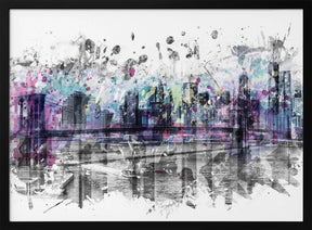 Modern Art NEW YORK CITY Skyline | Splashes Poster