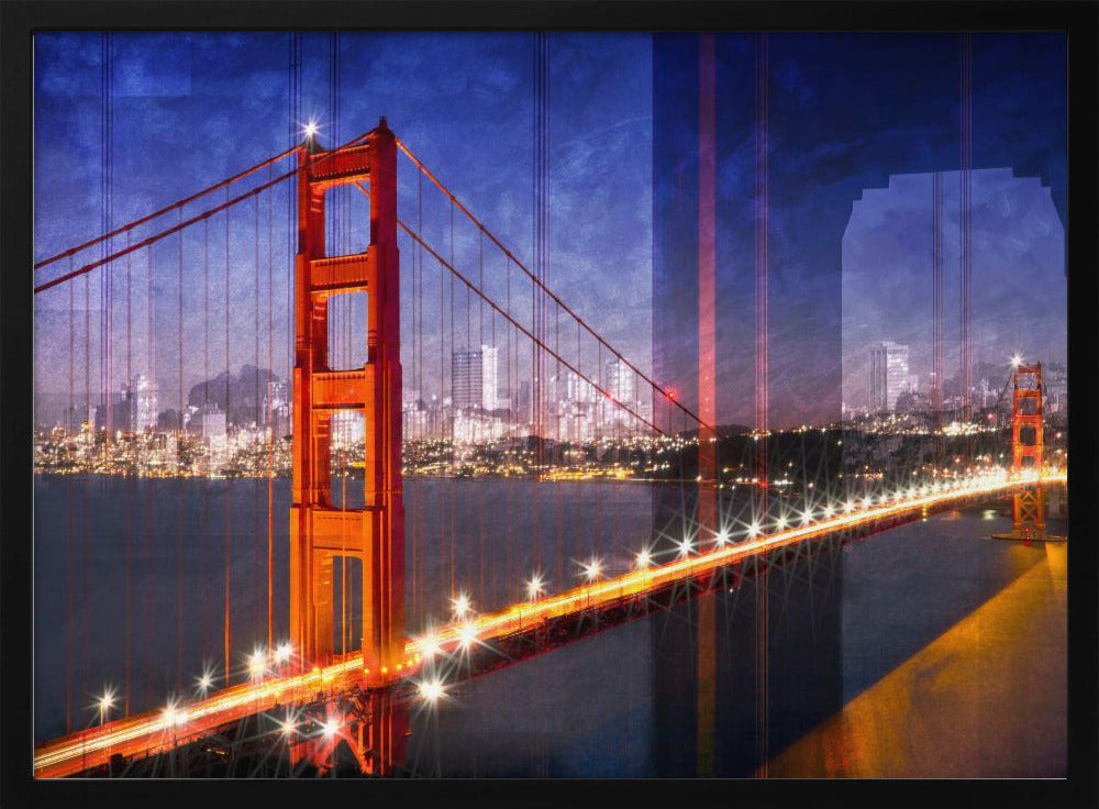 City Art Golden Gate Bridge Composing Poster