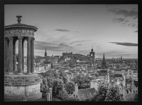 Charming evening atmosphere in Edinburgh - Monochrome Poster