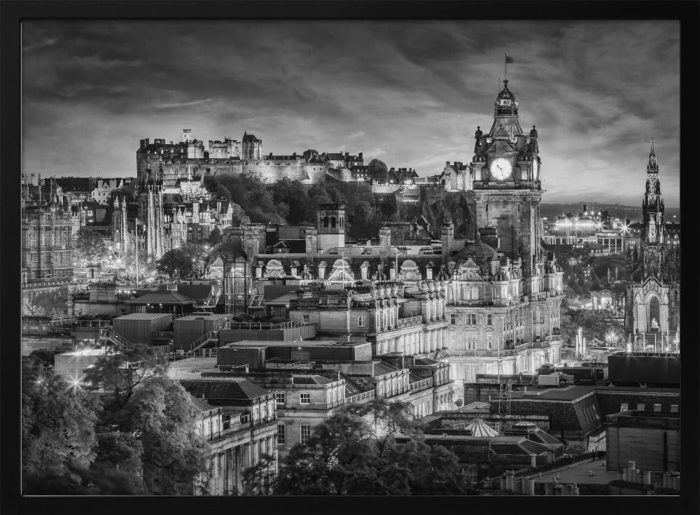 Evening impression from Edinburgh - Monochrome Poster