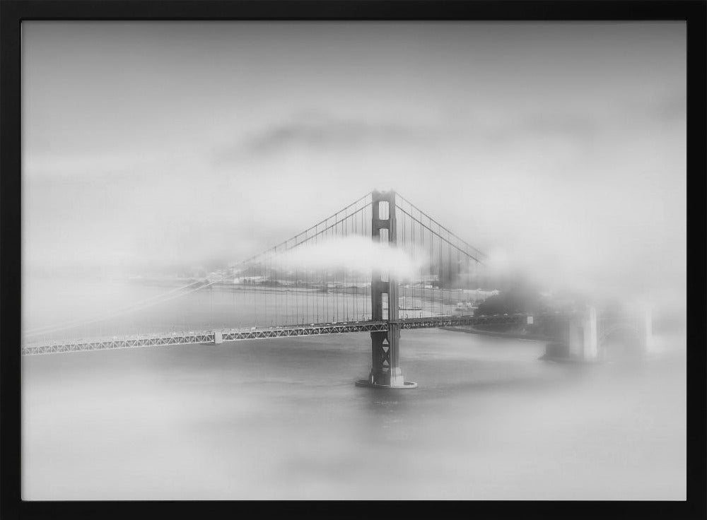 Foggy Golden Gate Bridge | monochrome Poster