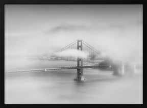 Foggy Golden Gate Bridge | monochrome Poster