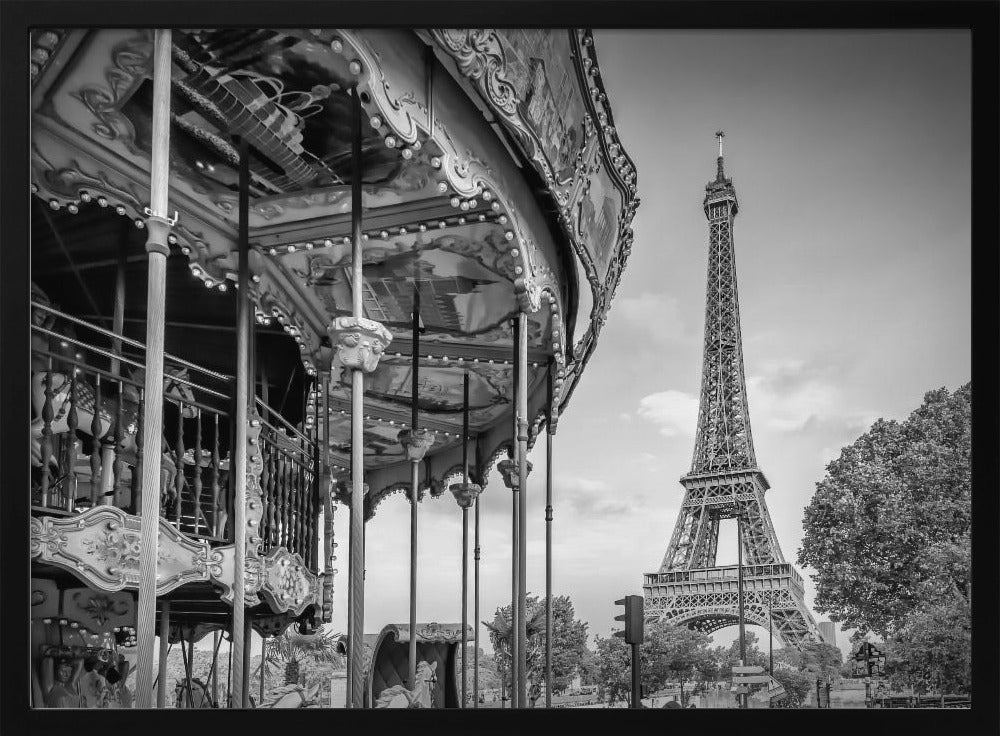 Typical Paris in monochrome Poster