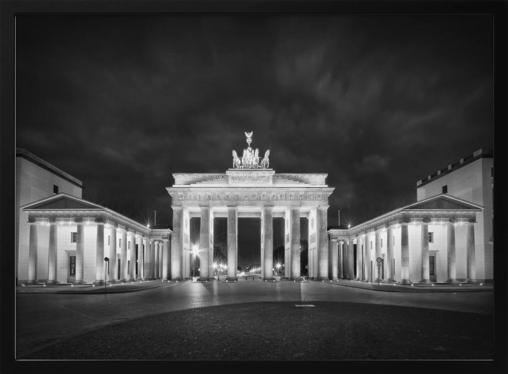 BERLIN Monochrome Brandenburg Gate Poster