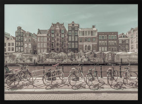 AMSTERDAM Singel Canal with Flower Market | urban vintage style Poster