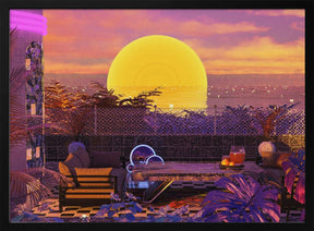 Retro Futurism Vaporwave Sunset Poster