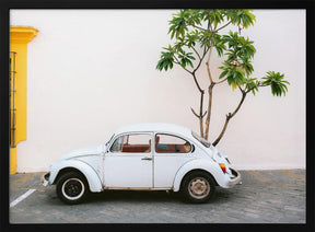 Pastel Volskwagen Beetle in the streets of Oaxaca Mexico Poster