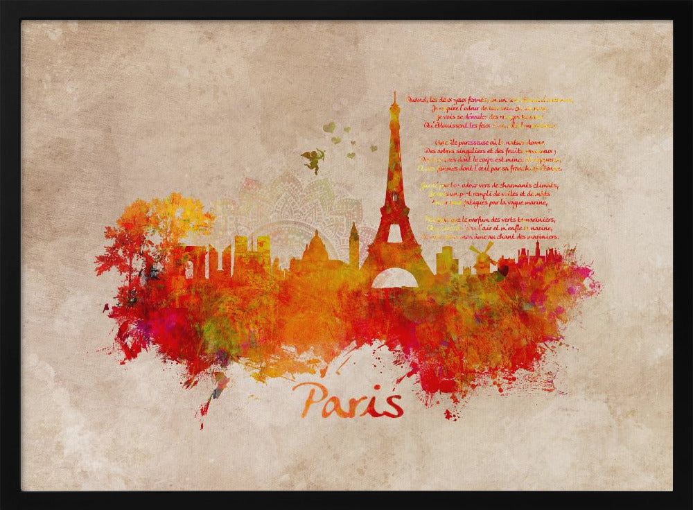 Paris France Skyline Sport Art (1) Poster