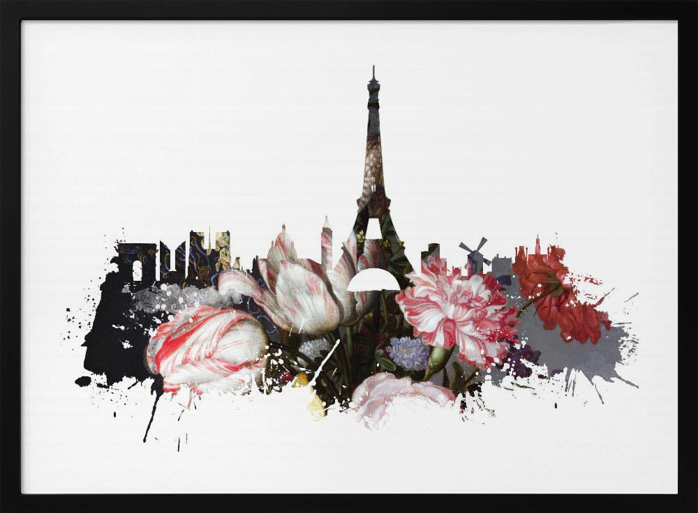 Paris France Skyline Sport Art (3) Poster