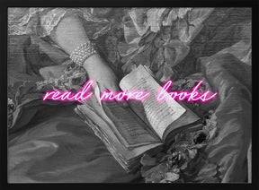 Readmorebooksbwneon Ratio3x4 Poster