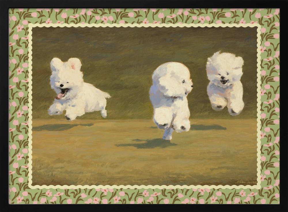 Three Dogs Running Poster