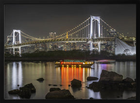 Striking Rainbow Bridge with Tokyo Skyline in the evening - Panorama Poster