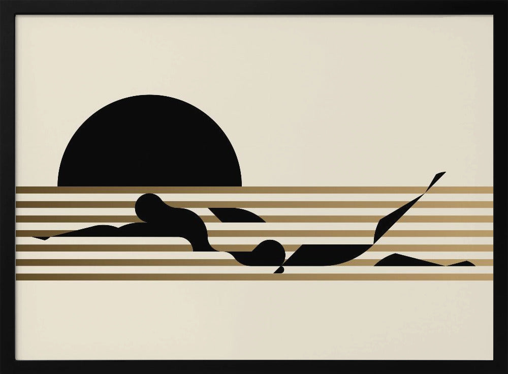 Swimmer Horizontal / Ivoire Poster