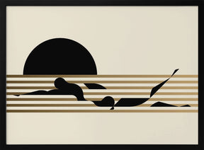 Swimmer Horizontal / Ivoire Poster