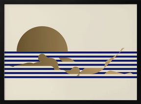 Swimmer Horizontal / Ivoire Poster