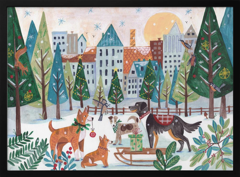 Dogs in the park Poster