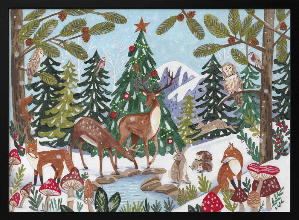 Animal Winter Scene Poster