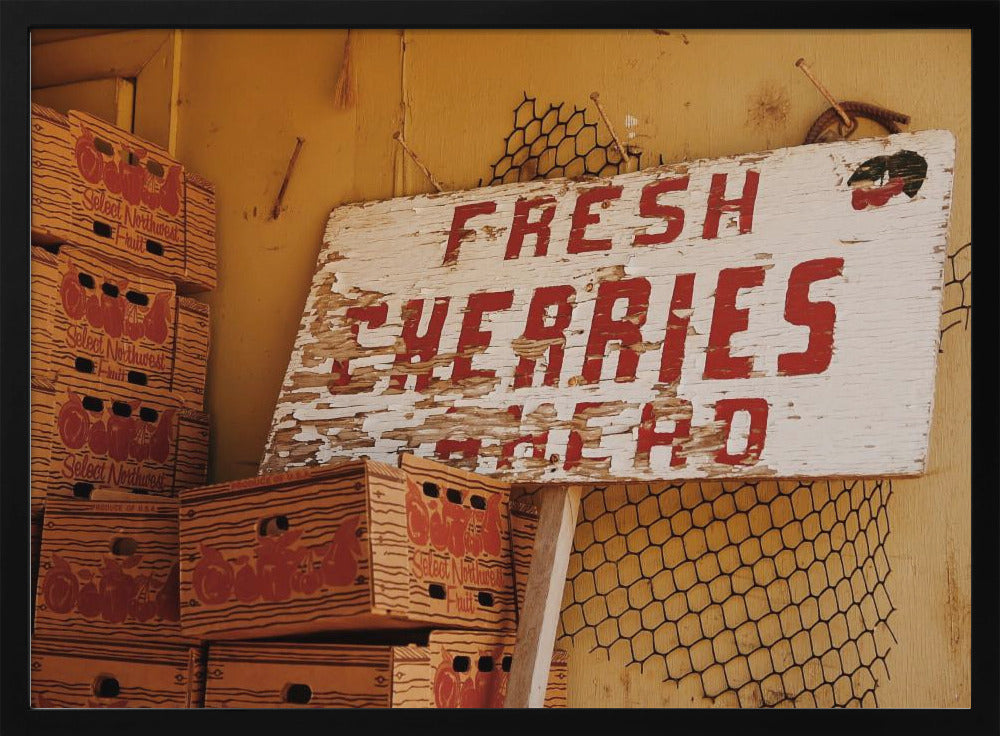 Fresh Cherries Ahead Poster