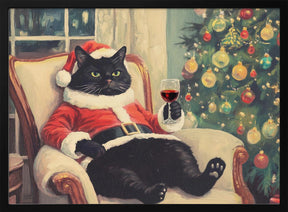 Christmas Chilling Cat Poster