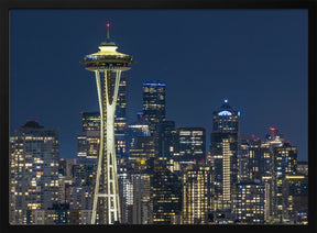 Breathtaking Seattle skyline at blue hour Poster