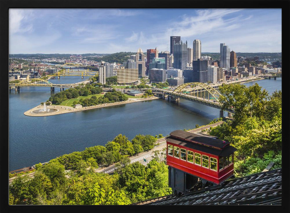 Impressive Pittsburgh Skyline with Duquesne Incline Poster