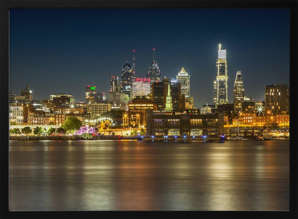 Impressive Philadelphia Skyline with Delaware River Poster