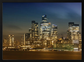 Striking NYC Skyline with Hudson Yards in the Evening Poster