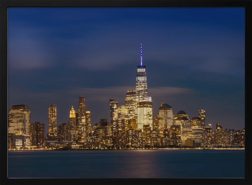 Lower Manhattan Skyline at Night Poster