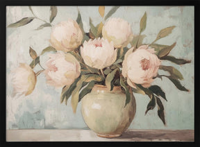 Peonies Flower Still Life Poster