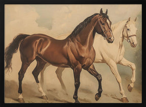 Duo Horses Galloping Poster