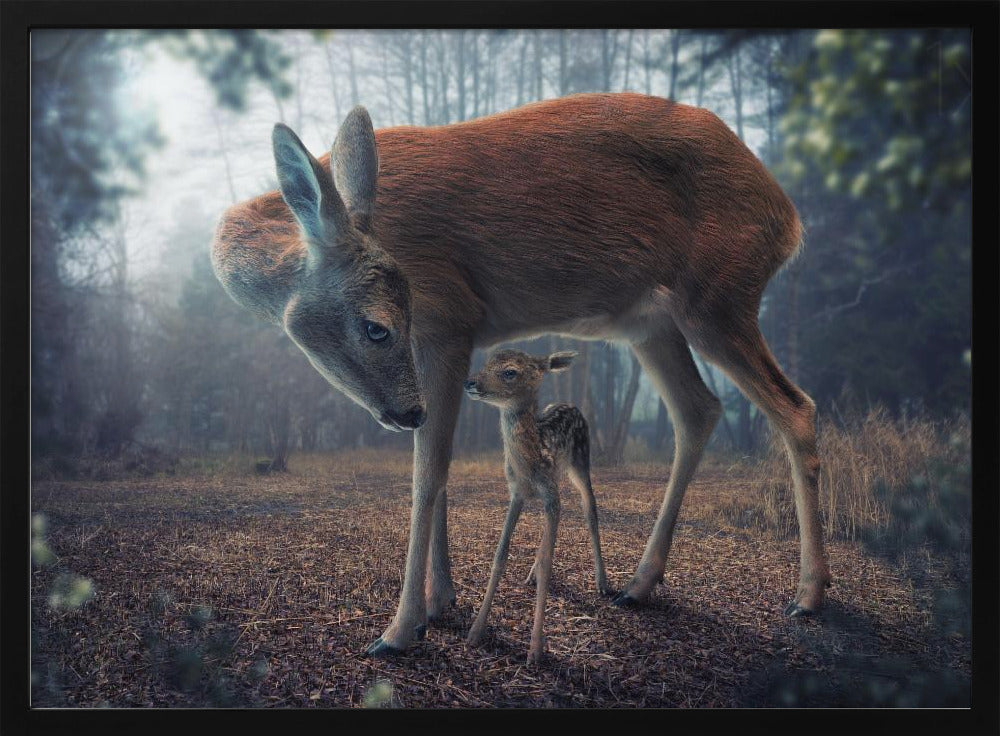 Mother and Fawn Poster