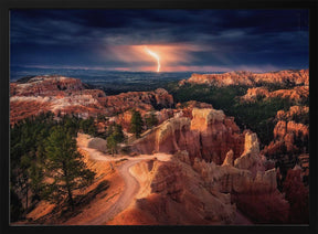 Lightning over Bryce Canyon Poster