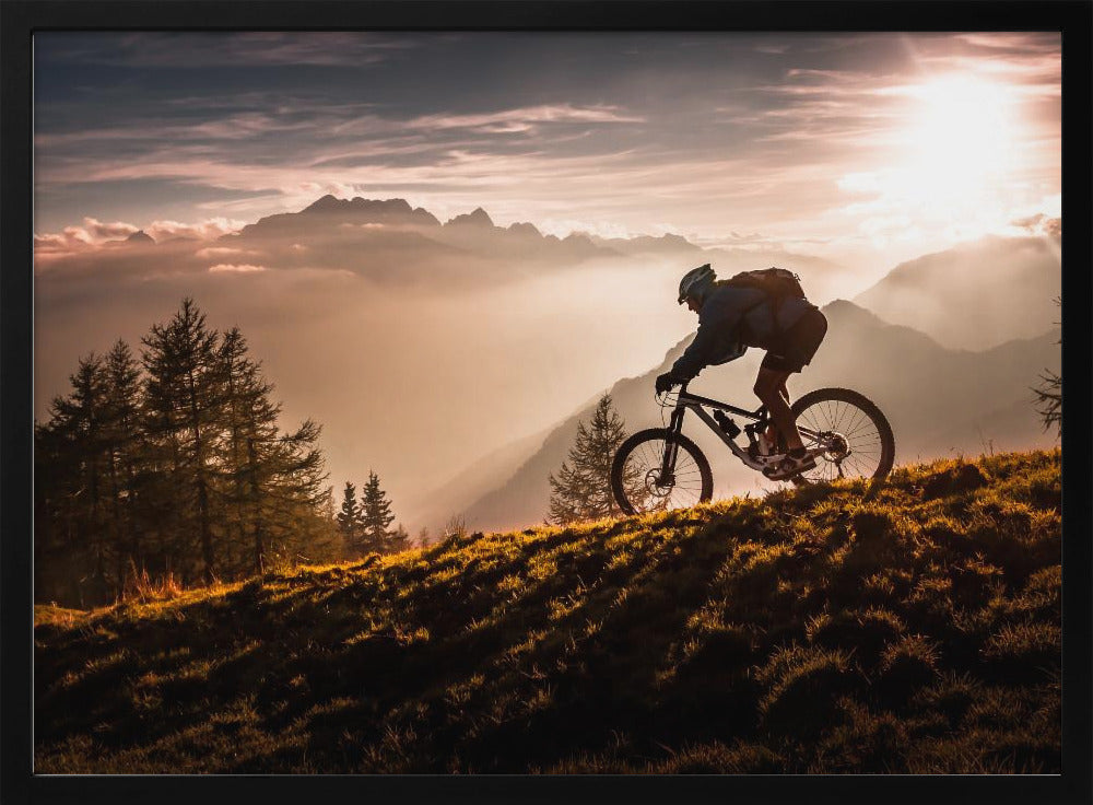 Golden hour biking Poster