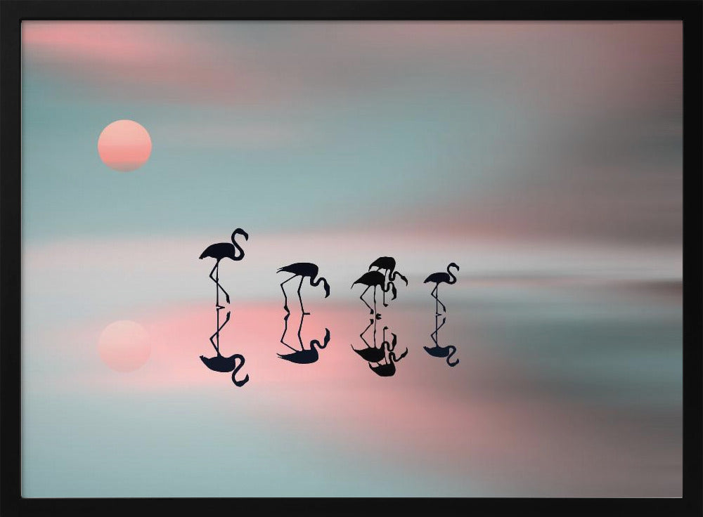 Family flamingos. Poster