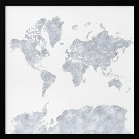 Gray world map Poster