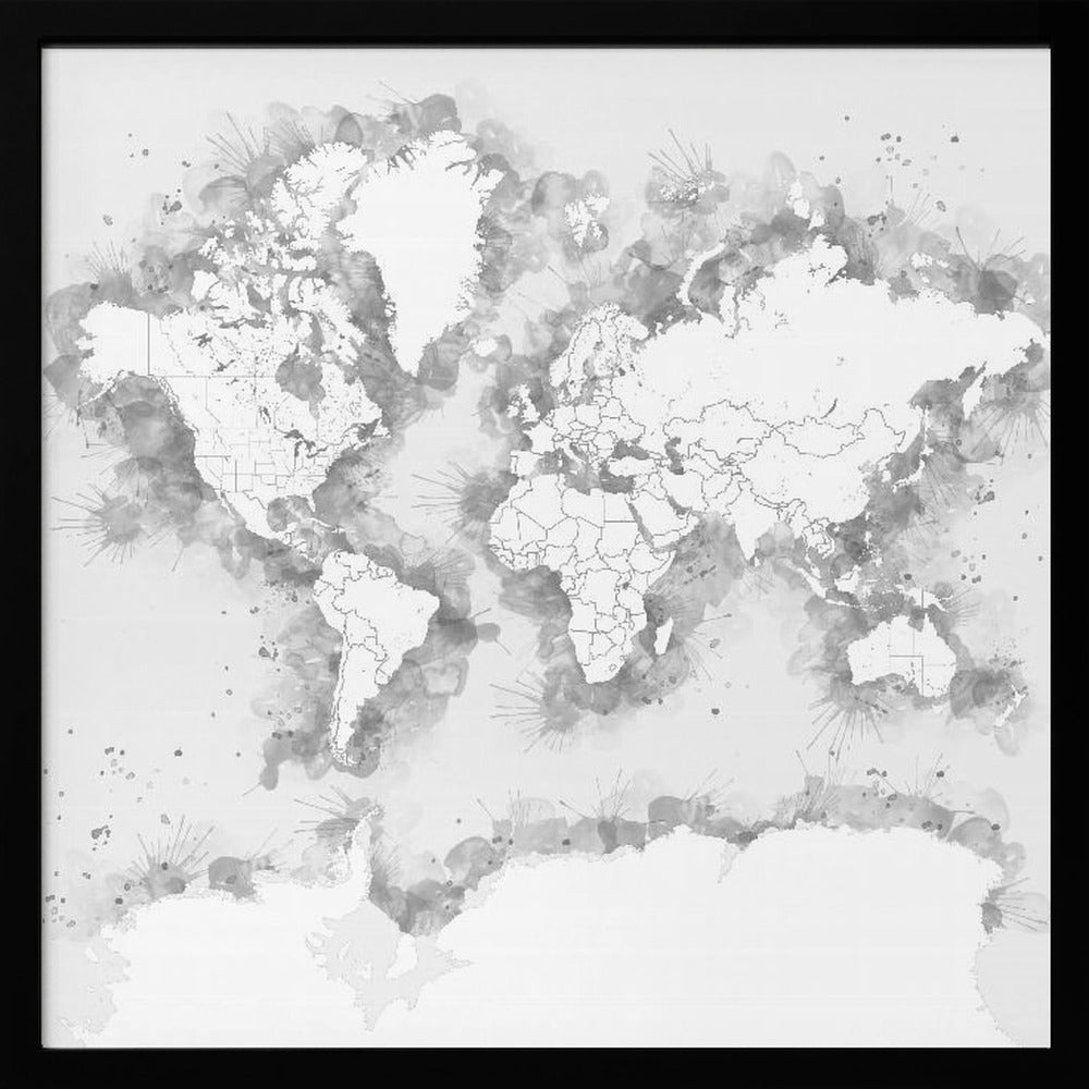Louiss world map silhouette Poster