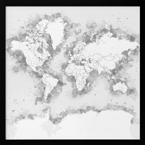 Louiss world map silhouette Poster