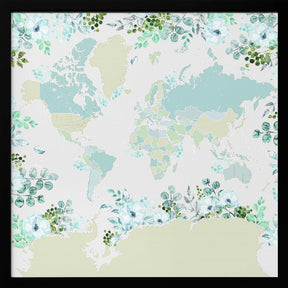 Marie world map with greenery Poster