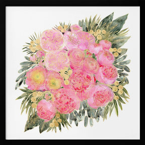 Rekha floral bouquet in light pink Poster