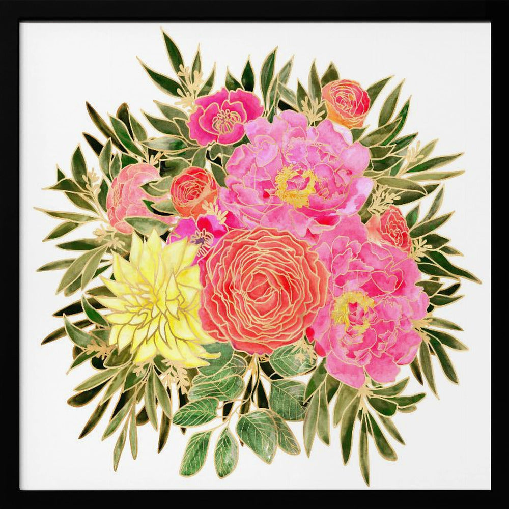 Colorful Nanette floral bouquet Poster